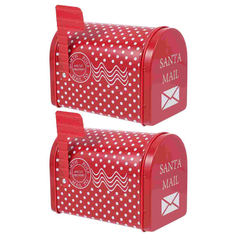 

Gift Wrap 2pcs Multi-purpose Xmas Packing Box Postbox Storage Candy Case (Assorted Color)