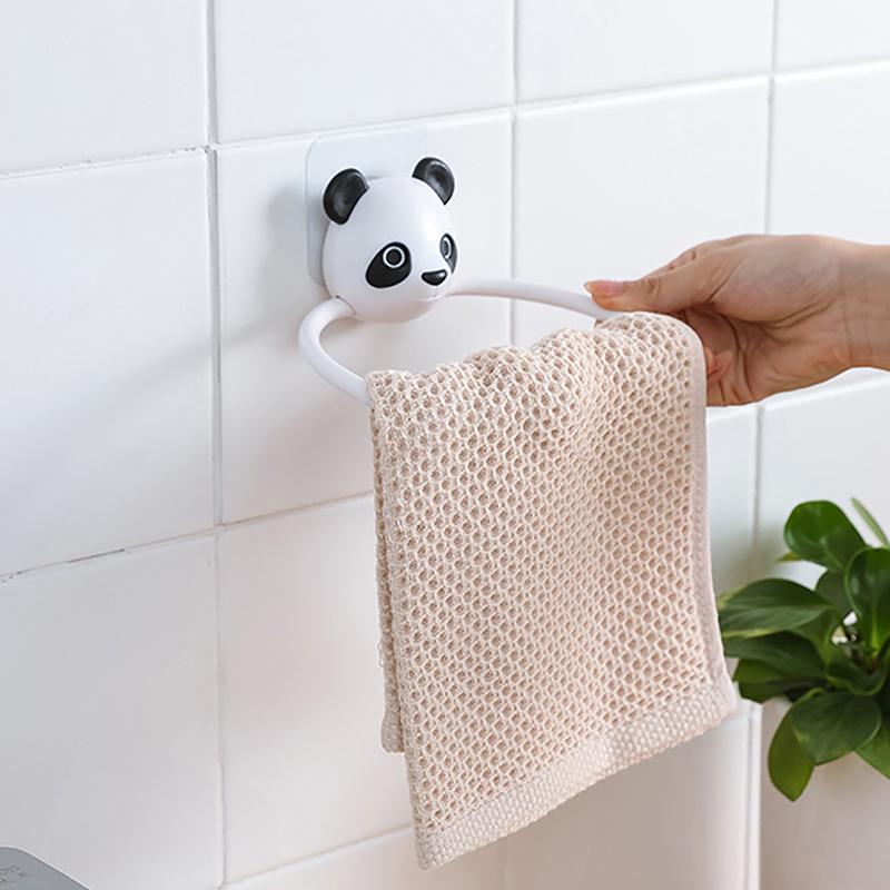 

Ring Towel Hanger High Quality Adhesive Hanging Cute Cartoon Animal Sticker Wall Door For Kitchen Bathroom Rings