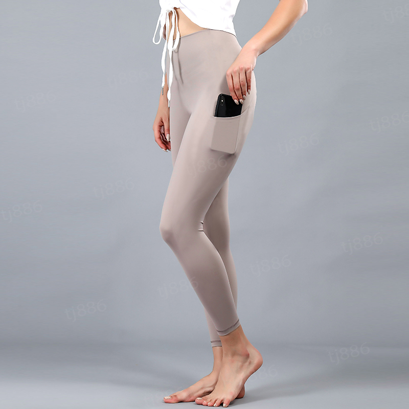 

yoga Legging pocket sexy high quality Tall waist multicolor movement fitness elastic exercise designer Leggings Pure color, No.4