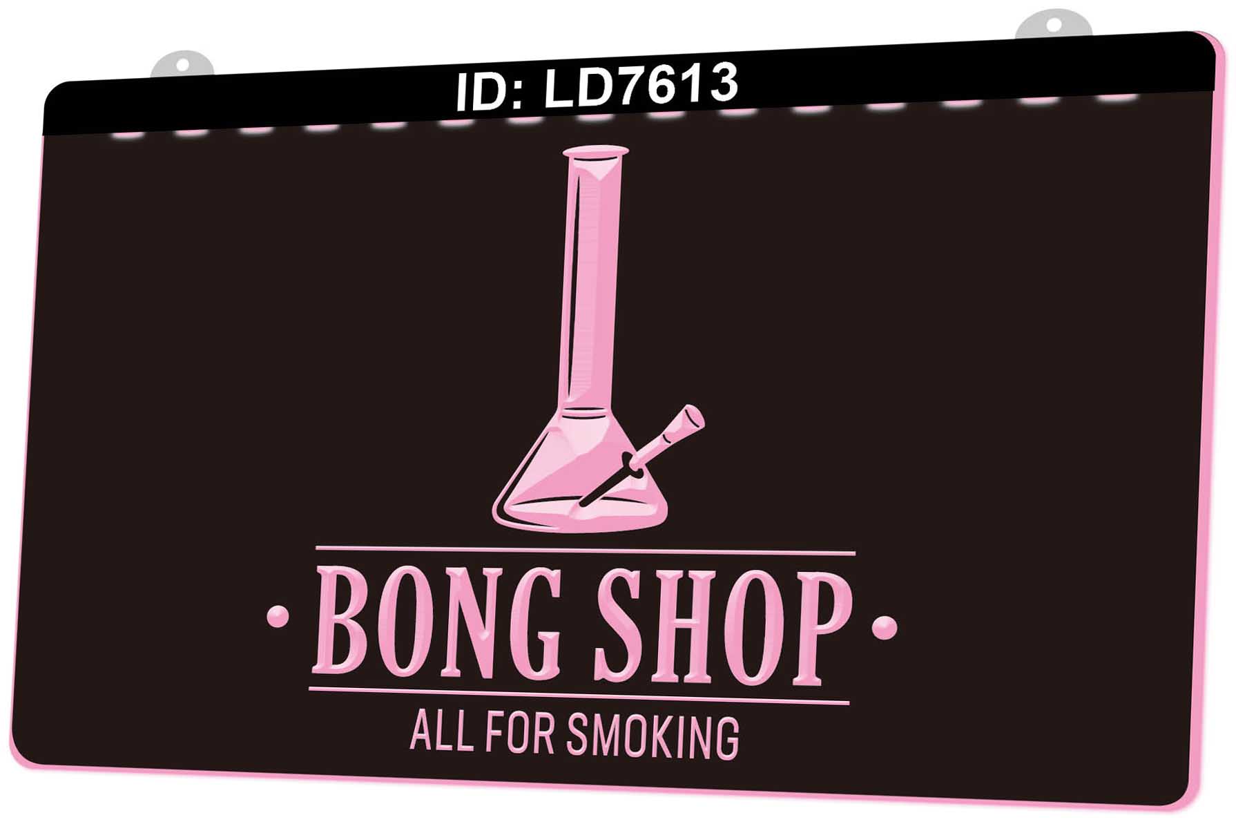 

LD7613 Bong Shop All For Smoking 3D Engraving LED Light Sign Wholesale Retail