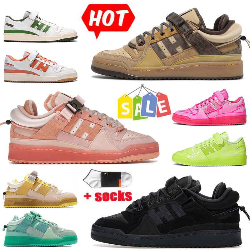 

2022 Fashion Forum Low Platform Sneakers Casual Shoes Bad Bunny Buckle Brown Pink Easter Volt Designer Bright Blue OG Mens Women Sports Trainers Size 36-45, A19 suns 36-45