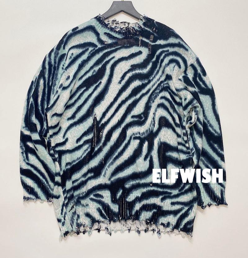 Pulls pour femmes Femmes Bleu Zèbre Tigre Animal Pull Pull Déchiré Ourlet Effiloché Col Rond Pull Surdimensionné 2022 Pick