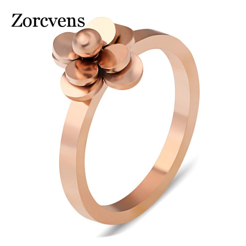 

Cluster Rings ZORCVENS Rose Flower Gold Color Engagement For Women High Quality Statement Ring Designer Jewelry