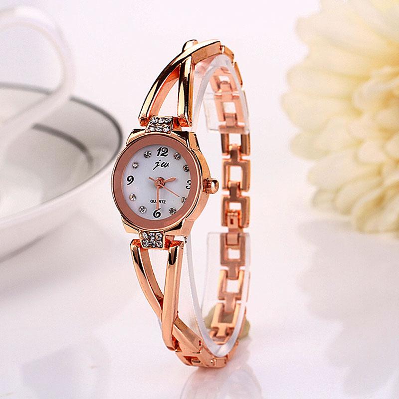 

Wristwatches Women Fashion Casual Quartz Watches Rhinestone Dial Ladies Watch Stainless Steel Hollow Alloy Band Montre Femmes