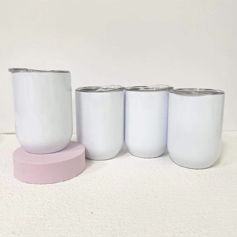 

Straight Wine Tumbler Mugs 12oz Sublimation Egg Shape Cups Double Wall Stainless Steel Beer Glass Thermal Transfer Coating Cup
