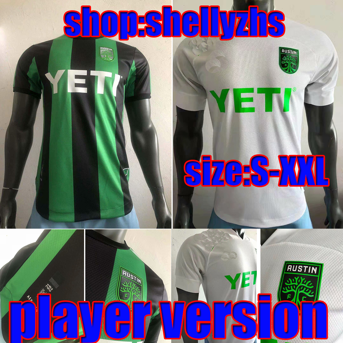 

2021 Austin player version FC soccer jerseys Inaugural MLS 21 22 BOLD Home Black Road White DARIO CONCA KLEBER XAVIER BAEZ Football shirts Uniforms, Black;yellow