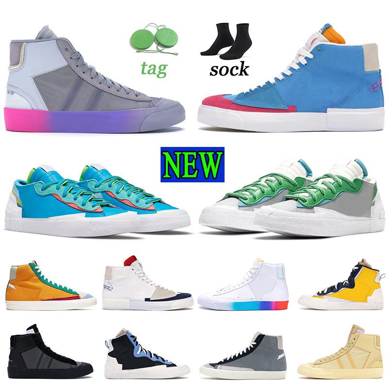 

top quality blazer mid 77 mens sb casual shoes Authentic sacais original low university neputune blue purple dusk black white canvas suede designer sneaker trainers, C05 o-white grim reaper 36-45