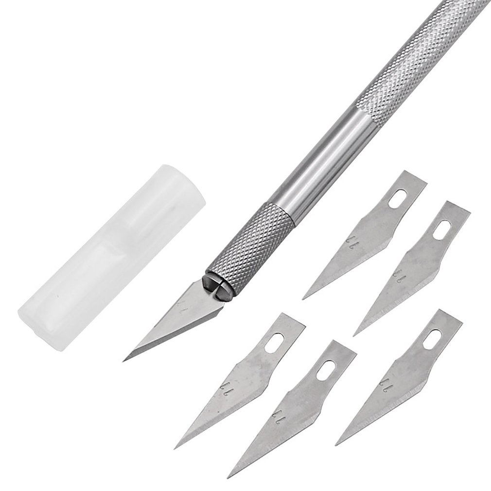 

Carving Metal Scalpel Knife Kit Non-Slip Blades Mobile Phone PCB DIY Repair Hand Tools