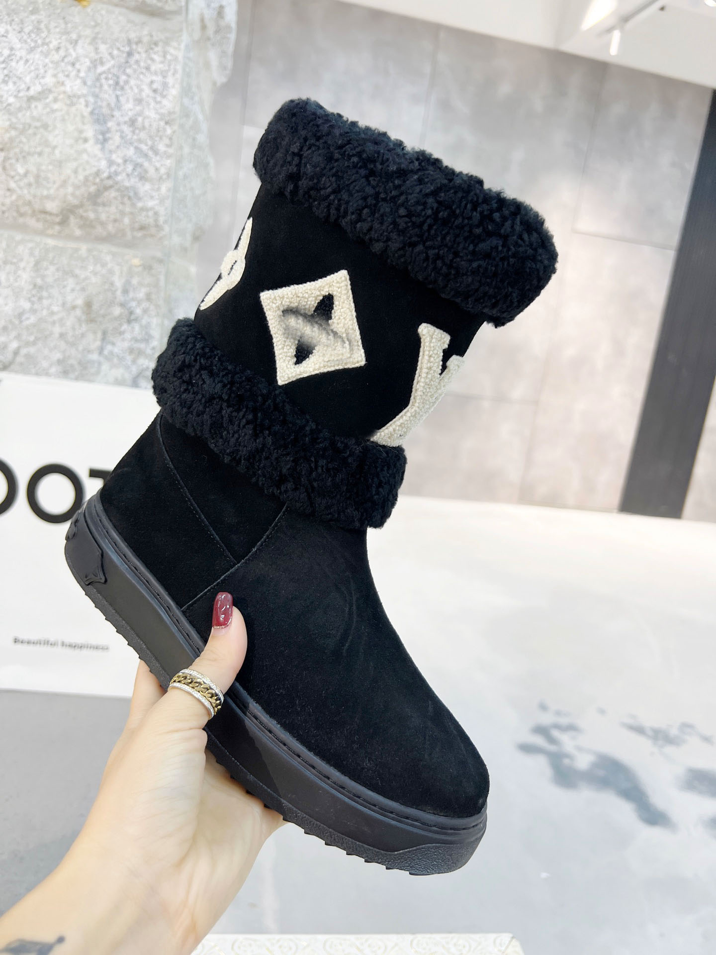 

2021 SNOWDROP FLAT ANKLE BOOT Women designer luxury wool snow boots01, Color 2