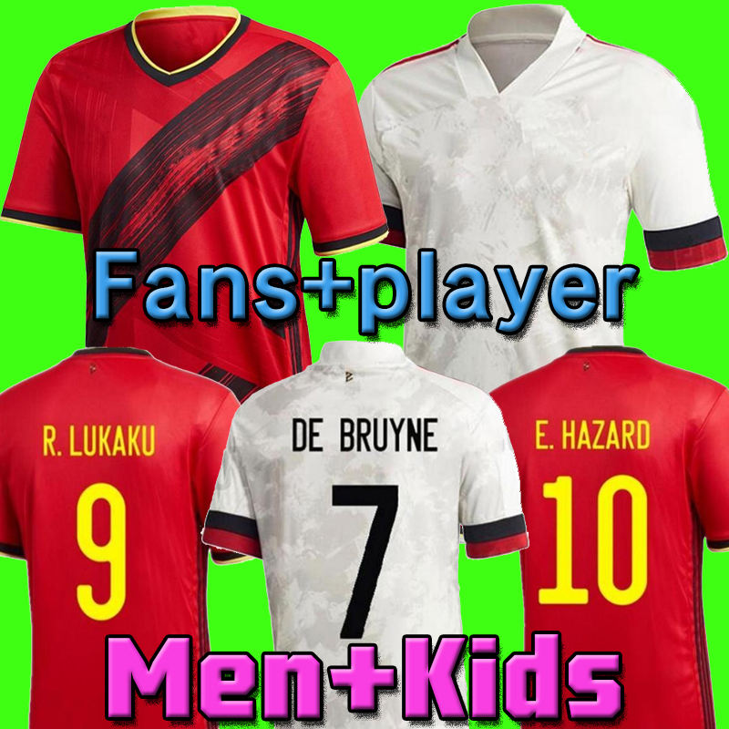 

Player fans version 2020 European Cup league Belgium home 20 21 soccer jersey DE BRUYNE football shirt uniform E.HAZARD Belgian away camiset, Black;yellow