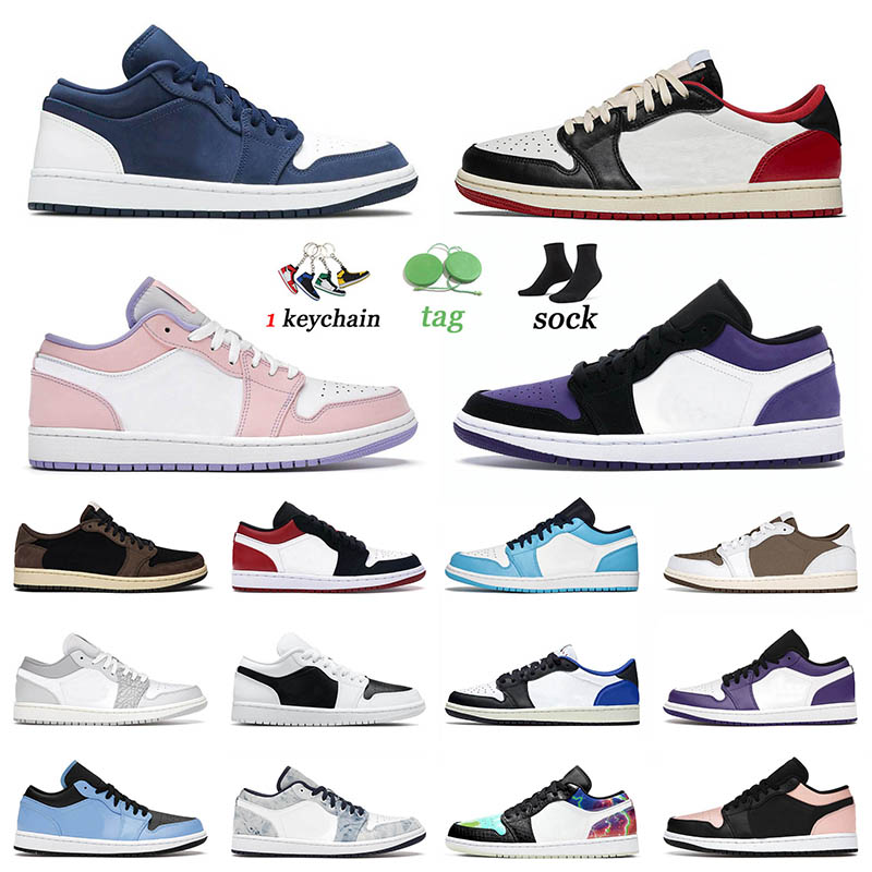 

2021 Jumpman 1 1s Low Basketball Shoes USA Arctic Punch Cactus Jack x Fragment Unc Court Purple Noble Red Atomic Orange Trainers Sneakers 36-45, C2 low paint drip 36-40