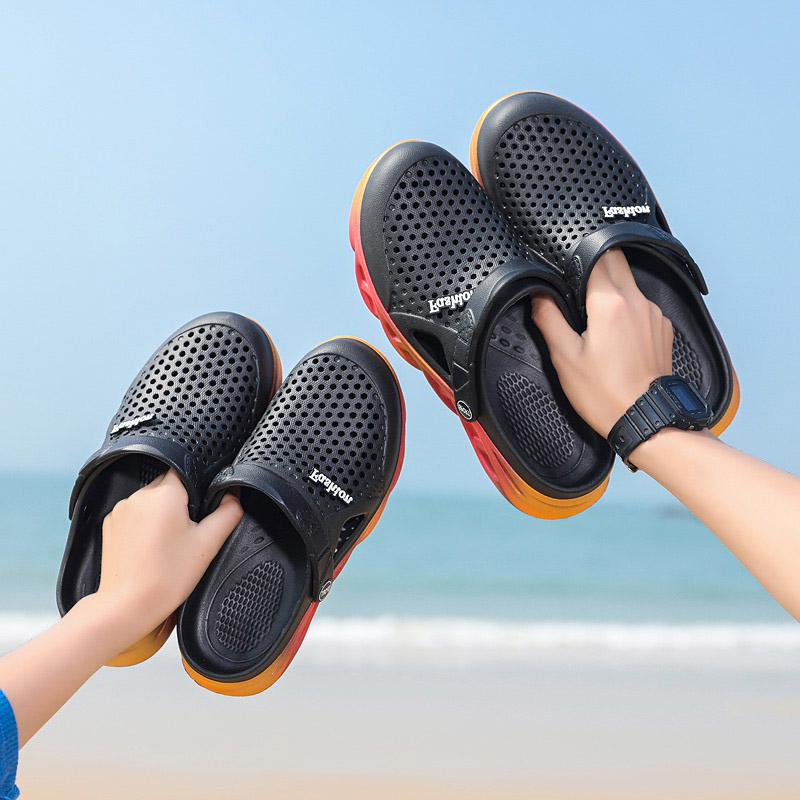 

Top Selling Mens Women Trainers Sport Size Cross-border Summer Slippers Thick-soled Beach Shoes Couple Hole Shoe Outdoor Baotou Sandals Code:25LL-7790, 52655