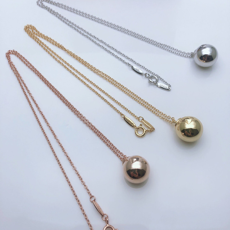 

Summer men and women trend brand tif S925 sterling silver fashion big ball necklace luxury jewelry sweet style