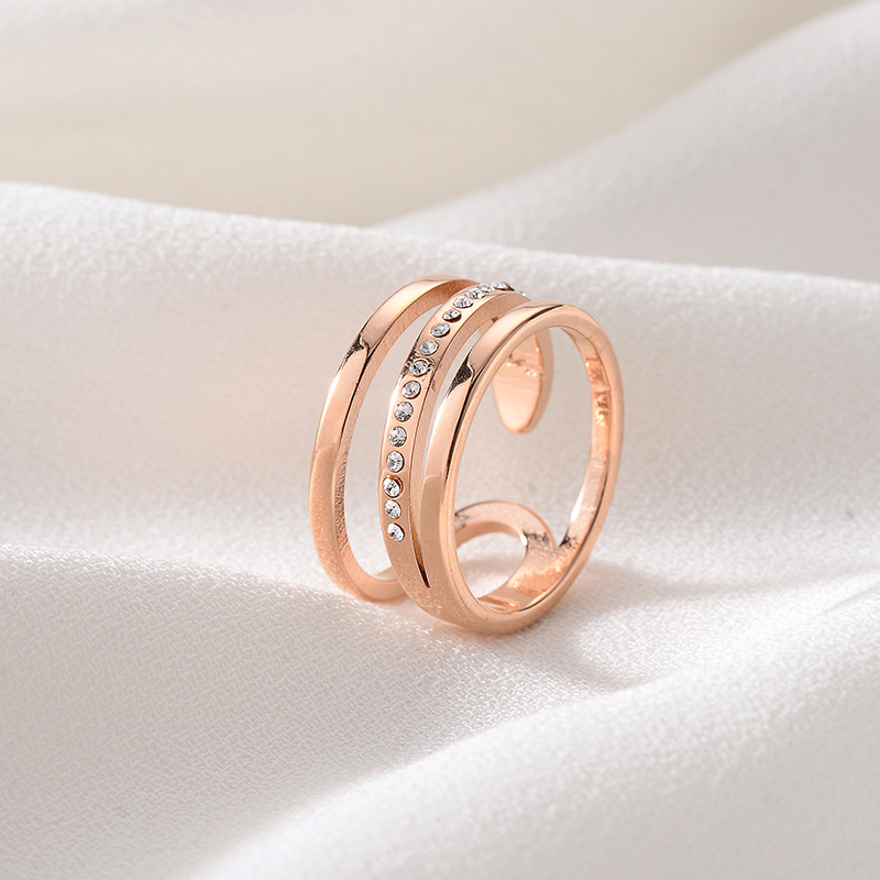 

New Popular Top Quality Rose Gold Stainless Steel Brand Finger Ring Size 6/7/8/9