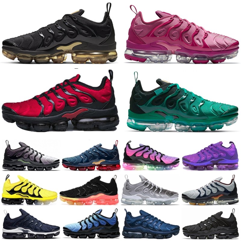 

Top Quality TN Plus Running Shoes Men Hyper Violet sneaker Bumblebee Be Ture All Red Ice Blue Suman Sunset Magenta Pastel Cargo Khaki Mens Womens Outdoor Sports shoe, 40-47 black gold