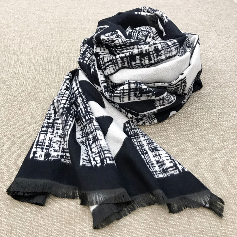 

top Fashion Series Scarf Designer Cashmere Scarf Double Color Matching Plaid Fashion Pattern Ladies High Quality Brand Scarf With Box