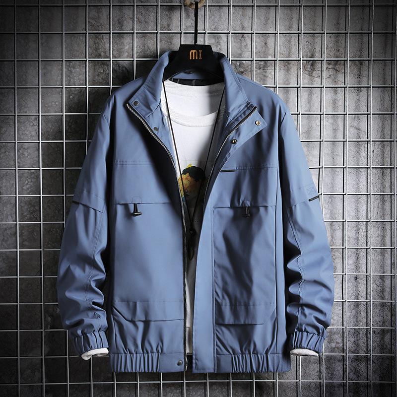 

Men's Jackets Leisure Stand Collar Spring And Autumn Korean Fashion Jacket, Black;brown