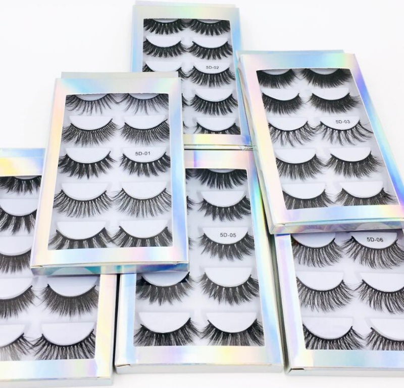 

EPACK 5 Pairs Multipack Faux 5D 10mm Mink Eyelashes False Handmade Wispy Fluffy Long Natural Makeup Tools