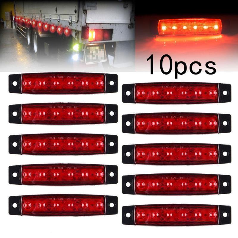 

Car Headlights 10x Amber 12V/24V 6LED Side Marker Indicators Lights Lamp Truck Trailer Lorry VC
