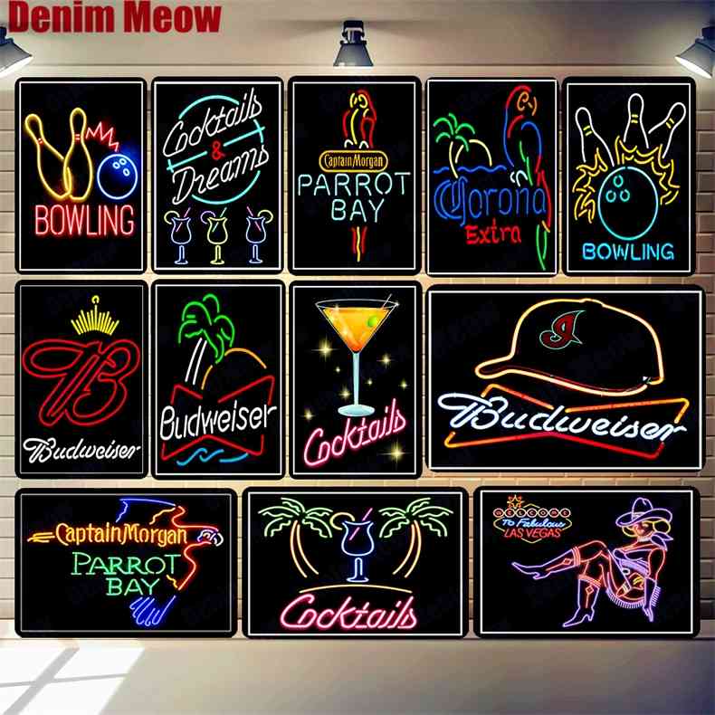 

Parrot Bay Plaque Bowling Corona Vintage Metal Tin Sign Bar Pub Cafe Billboard Home Decor Cocktail Posters Wall Art Sticker N313