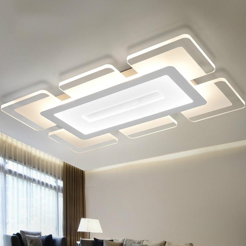 

Ceiling Lights Remote Control Surface Mounted Modern Led Lamparas De Techo Rectangle Acrylic Lamp Fixtures