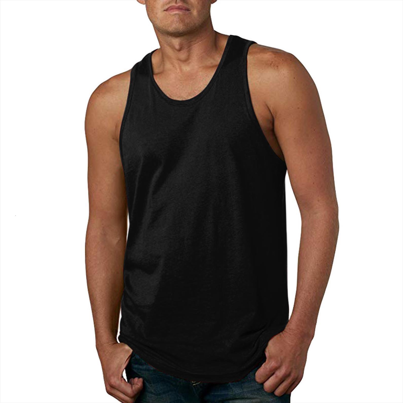 

gym tank men summer fitness body building casual o neck slim solid sleeveless vest camisetas tirantes hombre, White;black