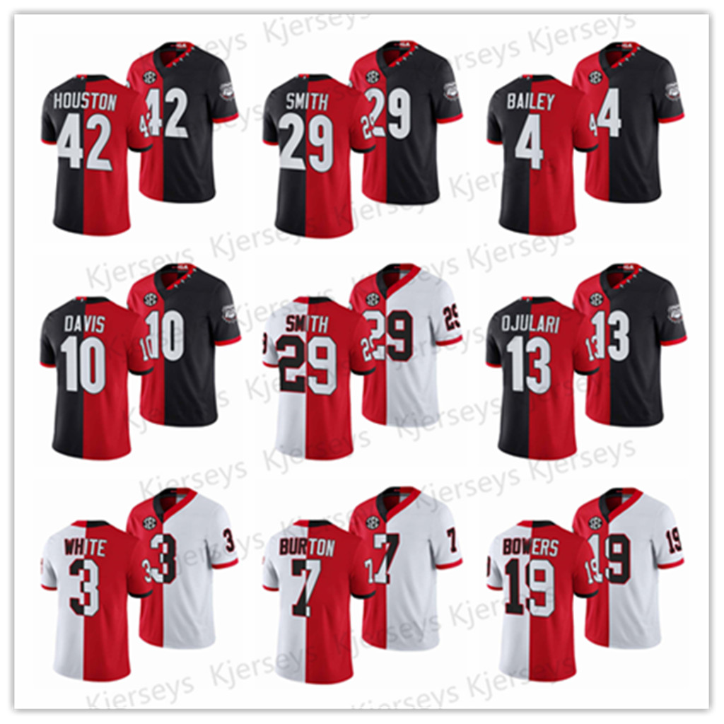 

Custom Georgia Bulldogs jersey UGA Football NCAA Split Edition JERSEYS 99 Davis 34 Herschel Walker 29 Christopher Smith mens women youth, Men s-3xl