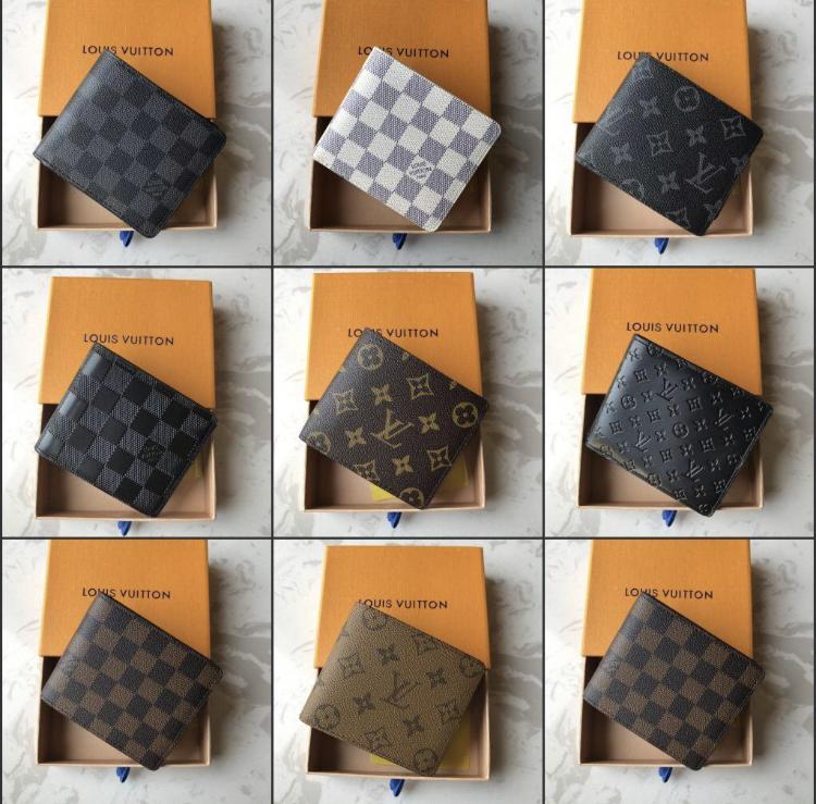 

men Wallets Top Leathger LV LOUIS 1 VITTON Short Folding Wallet Leather Business Wallets Clutch Handbag, Red;black