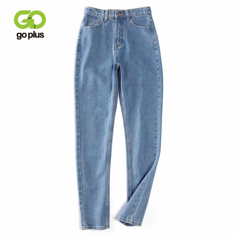 

GOPLUS Jeans Mom Woman High Waist Loose Harem Denim Pants Pantalon Mujer Femme Nouveau Broeken Dames C10645 210708, Blue