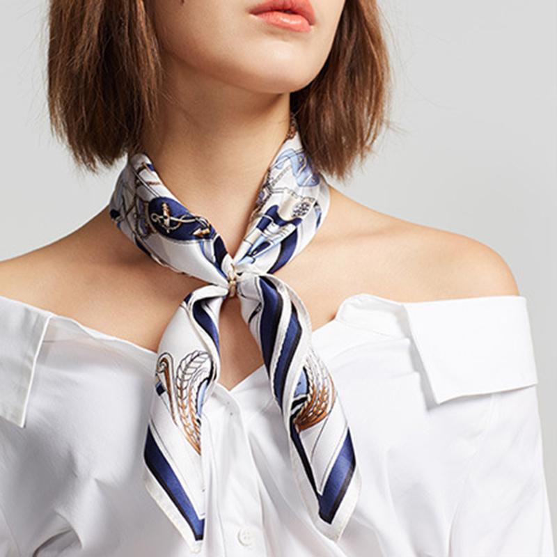 

Scarves High Quality Fashion Small Square Silk Scarf Women Print Ladies Shawls Bandana Hair Necklace Wrap