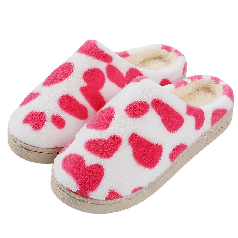 

Winter Fashion Women Slippers Short Plush Warm Thick Bottom Cotton Female Indoor Non-Slip Casual Shoes Chausson Femme, Black