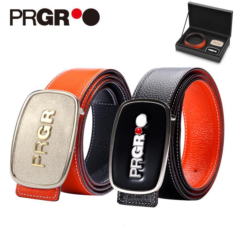 

PRGR double-sided leather belt men's classic atmosphere belt sports leisure versatile golf apparel high-end gifts, Black;brown