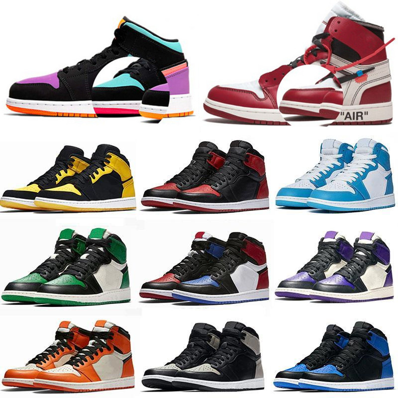 

Mens Jumpman JORDÁN 1 OG High basketball shoes mid aj chicago royal toe black metallic gold pine green black UNC Patent women j1 Sneakers trainers US size 12 13, Choose the options