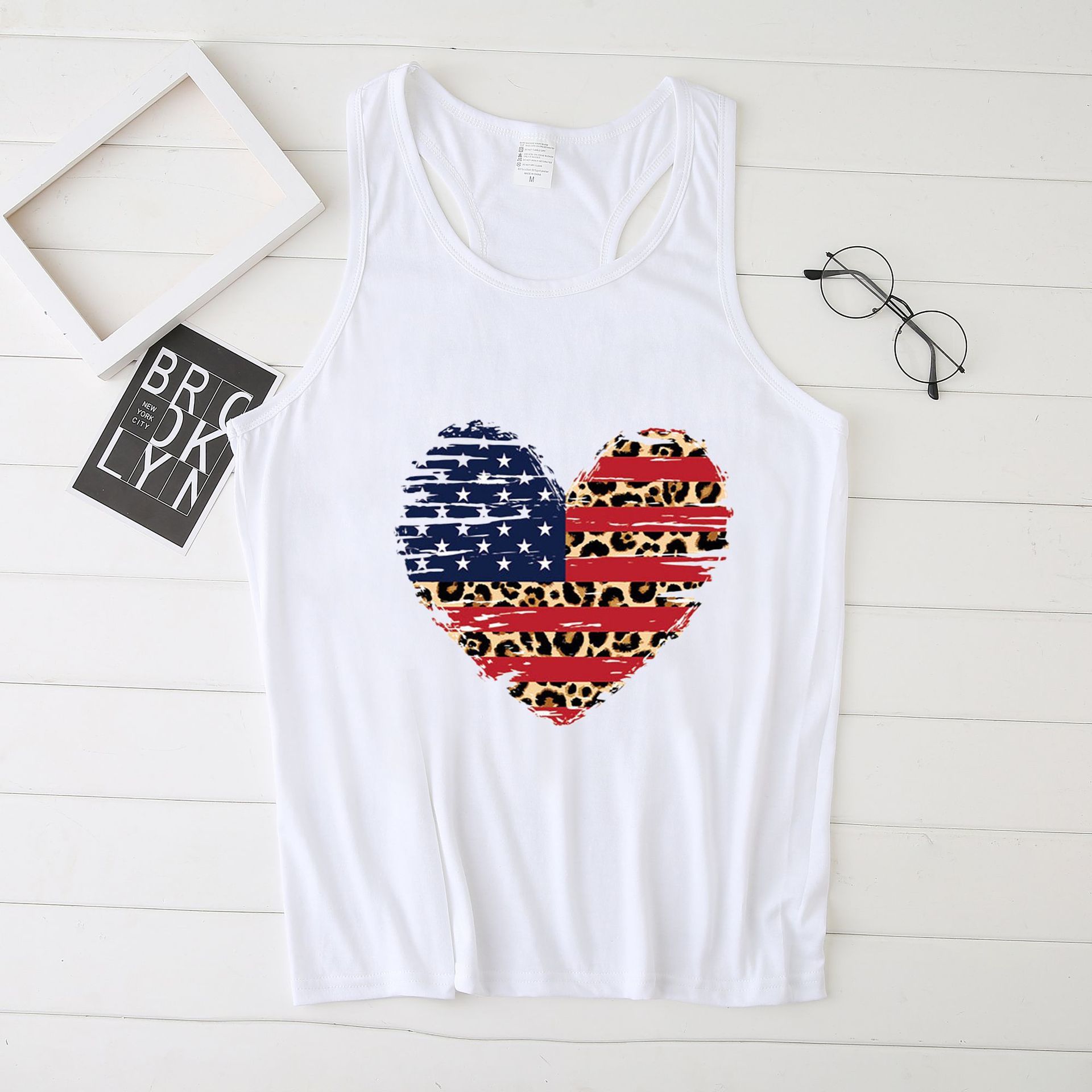 

summer love art print pattern women's men's fashion large short sve t-shirt, White