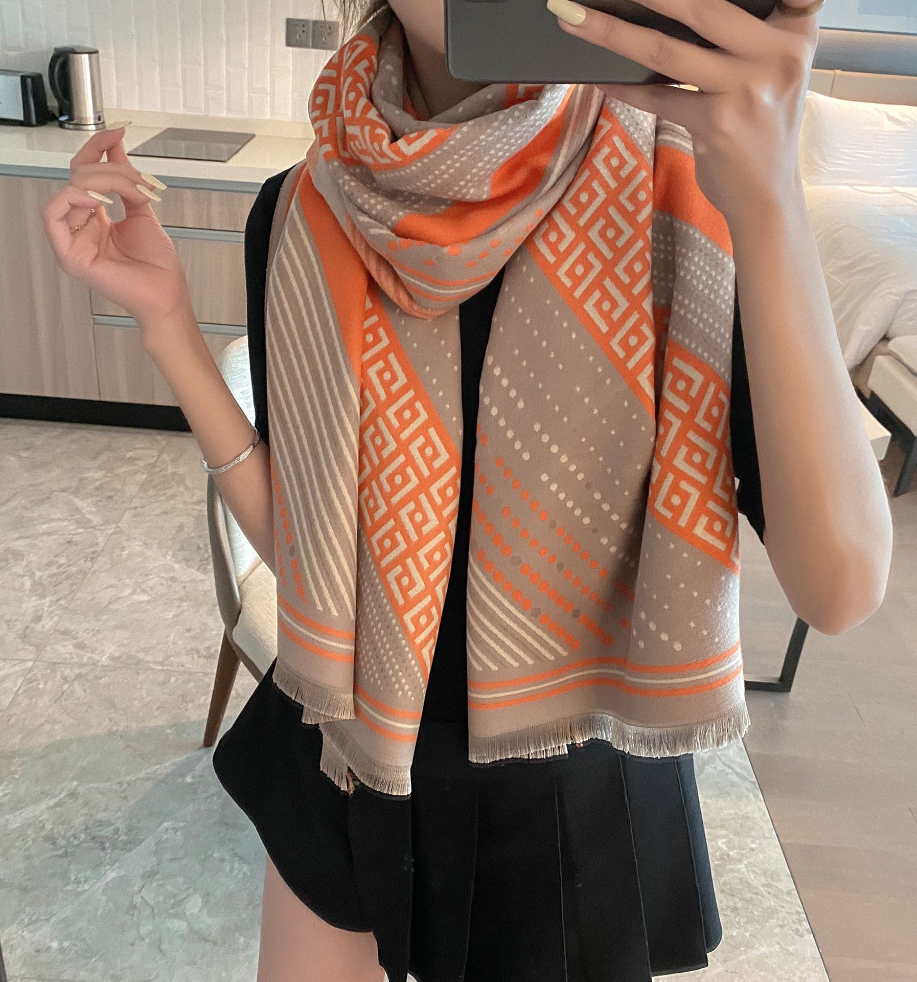 

Scarves Luxury Winter Cashmere Scarf For Women Design Warm Blanket Female Shawl Wraps Thick Foulard Bufanda