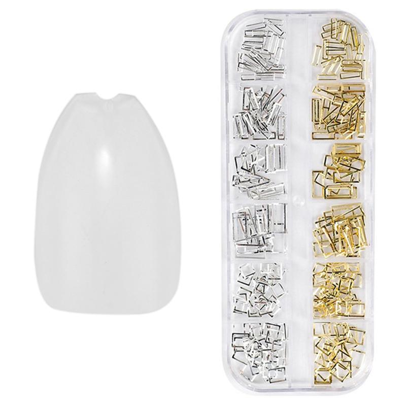 

Nail Gel 500Pcs Acrylic False Tips, 10 Sizes-Transparent & 1Box Star Month Gold And Silver Metal Shell 3D Studs 07, Red;pink
