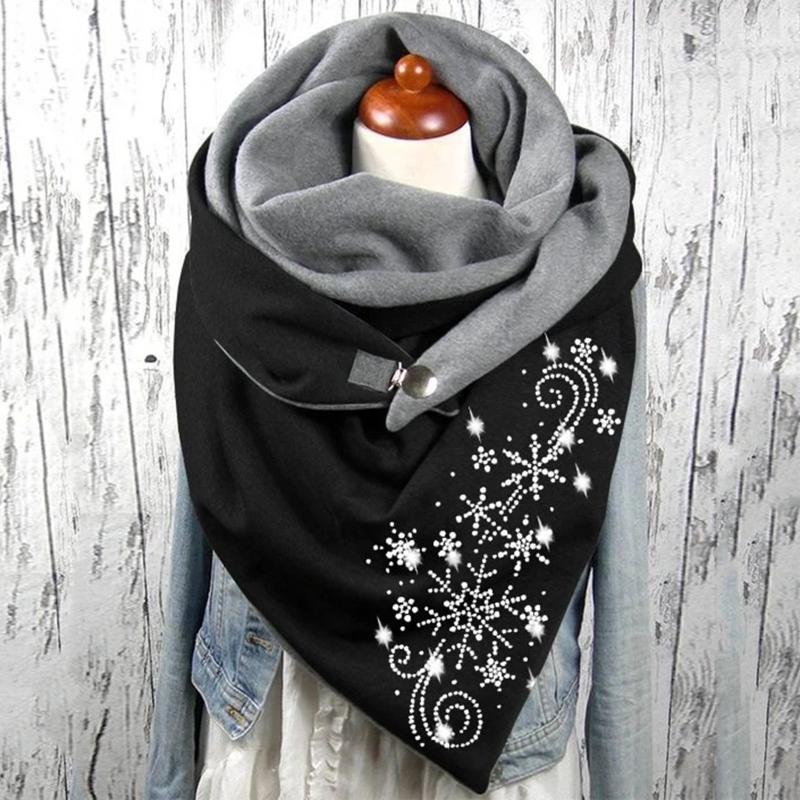 

Scarves Women Cute Print Scarf Lady Fashion Multicolor Winter Warm Casual Soft Shawl Button Wraps Dustproof Neckerchief