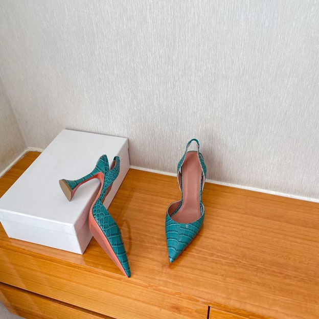 

2021Simple and versatile leather outsole wedding single shoe pointed crocodile decorative fine high heels 9.5cm sexy size 35-42, Box