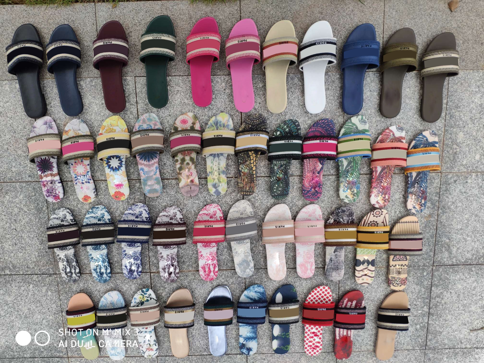 

2021d5 48colors slippers women men Slides Summer Beach Indoor Flat Sandals House Flip Flops With Spike Sandal top quality, Black