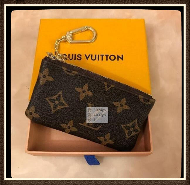 

LV LOUIS KEY POUCH VITTON Wallets Purses M62650 POCHETTE CLES Designers Womens Mens Key Ring Credit Card Holder Coin Pu, Red;black