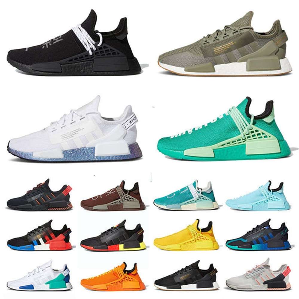 

Running Shoes Pharrell Williams x Nmd Human Race Hu Trail R1 v2 Sports Sneakers Trainers Black Speckled Aqua Tones Dazzle Camo Japa AnitaMui