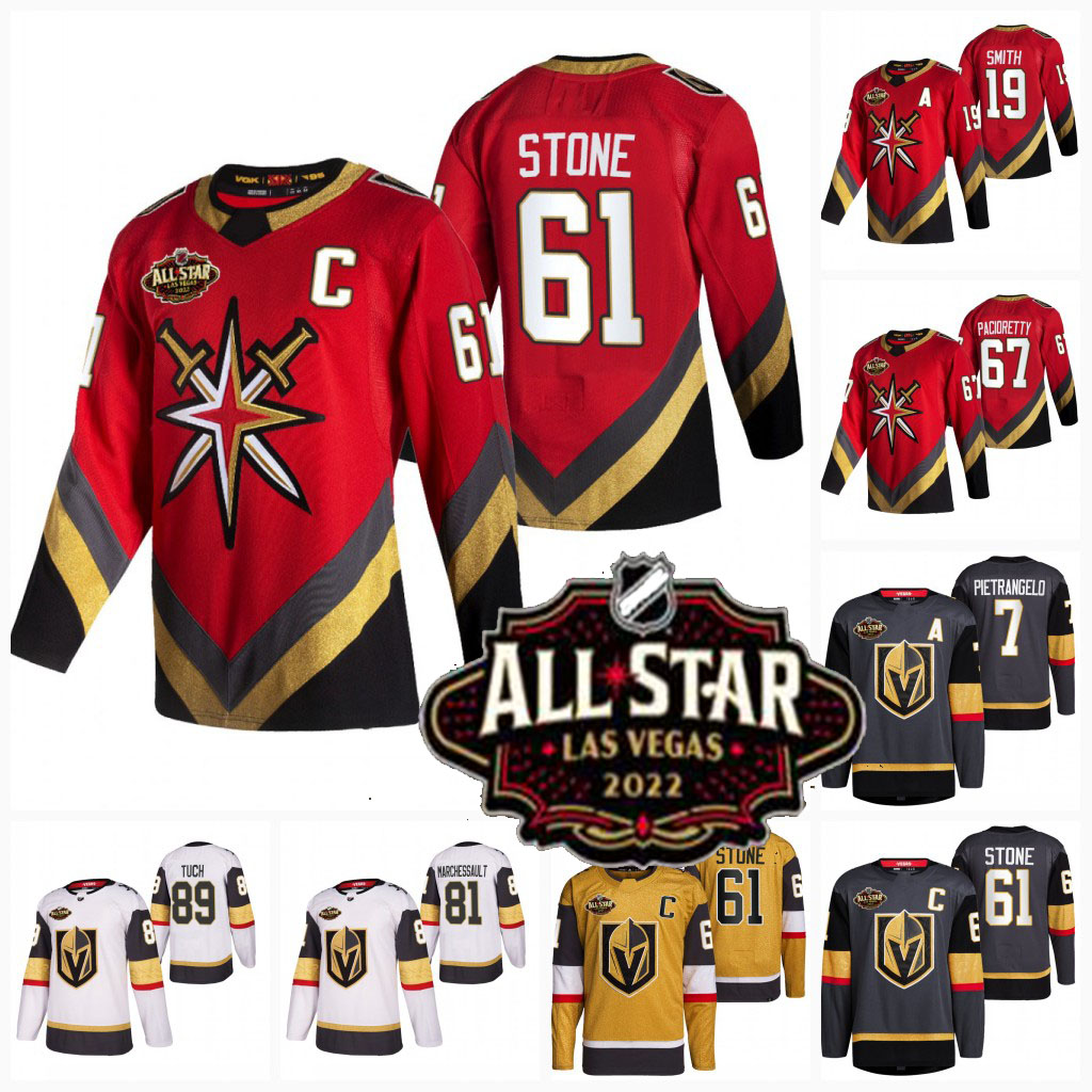 

61 Mark Stone Jersey Vegas Golden Knights 2022 All-Star Jack Eichel Alex Pietrangelo Robin Lehner Max Pacioretty Chandler Stephenson William Karlsson Tuch Smith, Home jersey mens s-xxxl
