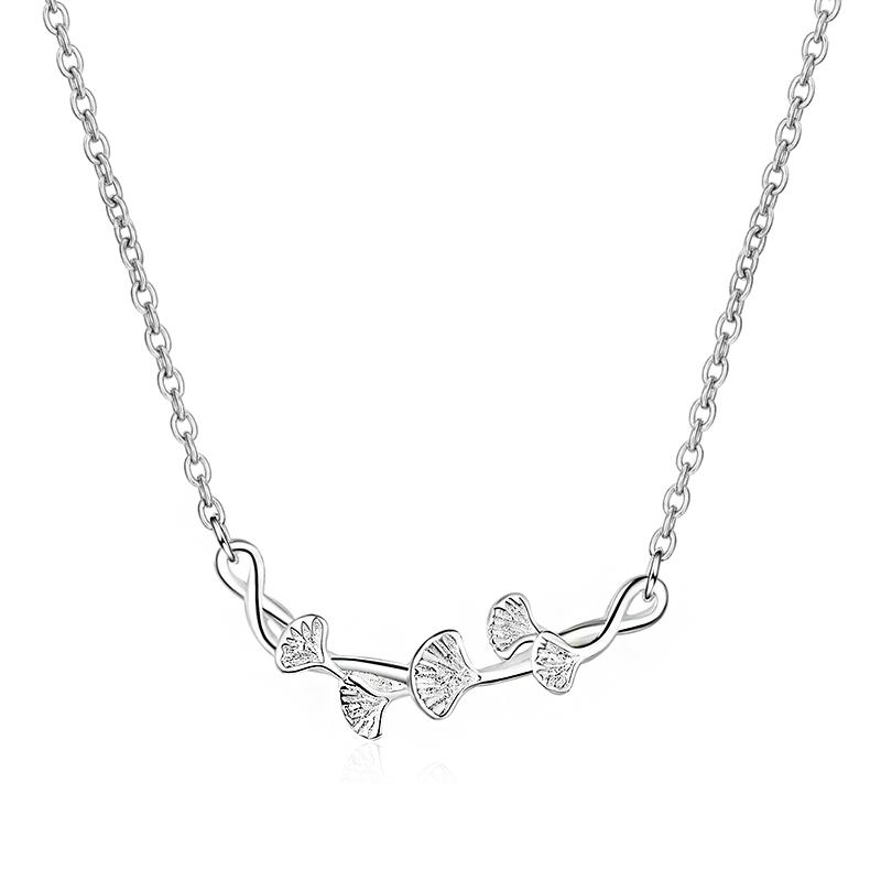 

Pendant Necklaces Cute Silver Leaves Charm Pendants Plated Choker Fashion Party Jewelry Valentine's Day Gifts For Women