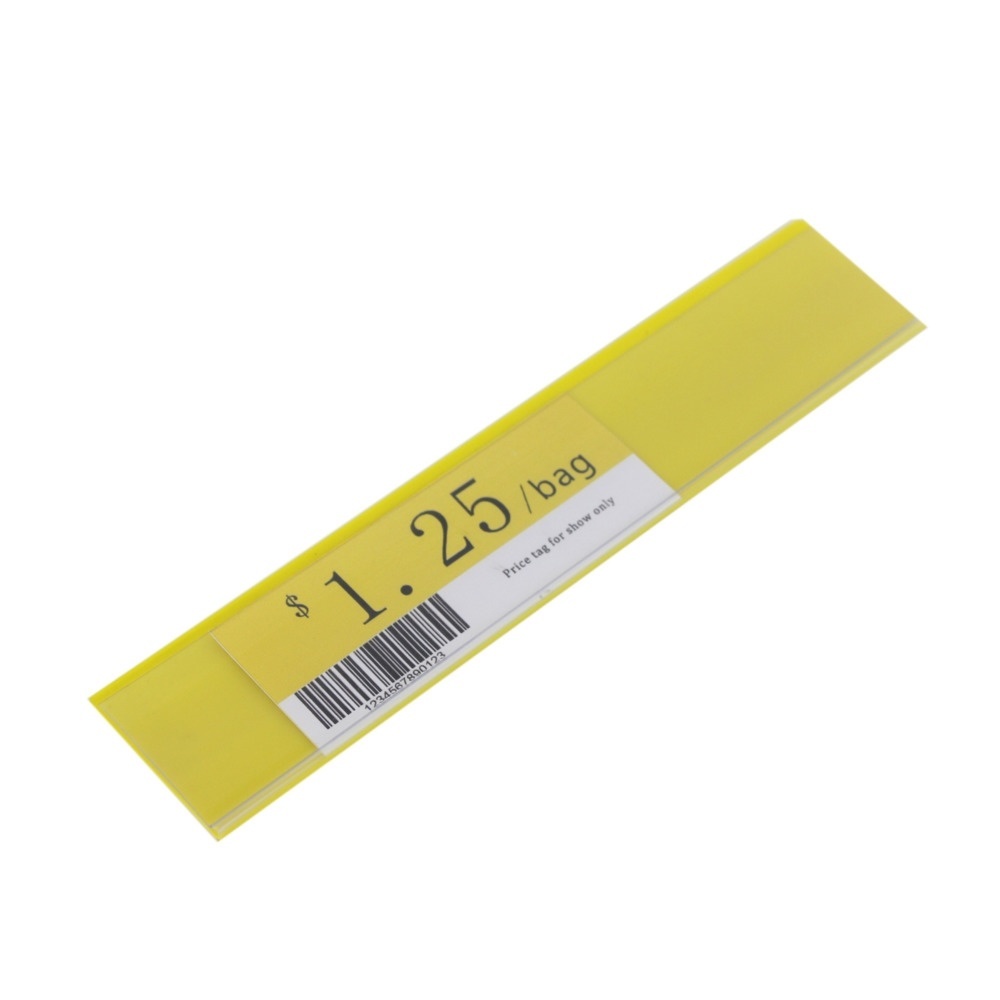 Plastic Pvc Shelf Data Strips Clip Holder Merchandise Price Talker Sign Label Display with Adhesive Tape-image-755167121