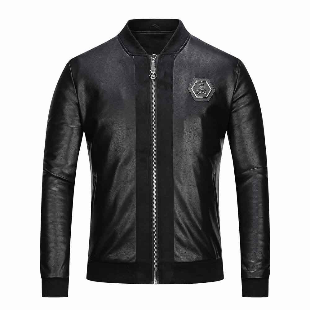 

Spring Autumn Biker Leather Jacket Men Fur Coat Motorcycle PU Casual Slim Fit Outwear Male Black Clothing Plus Size M-3XL