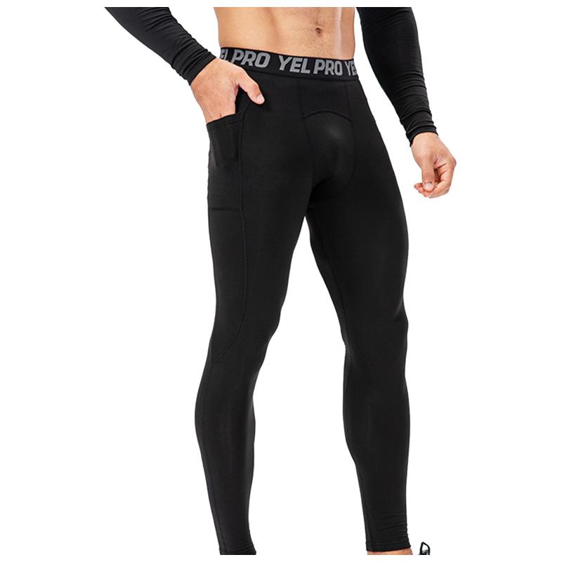 

Men's Pants Mens Woman Gym Compression Leggings Sweatproof Quick Dry Sport Training Running Tights Trousers Sportswear Jogging Yo-ga, Black
