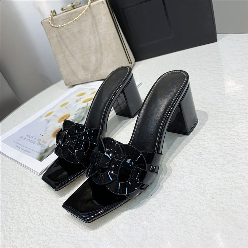 

Designer Shoe High Heels Black Luxry Splikes Fashion Shoes Women Vintage Wedding Patent Leather Sandal WIth Box