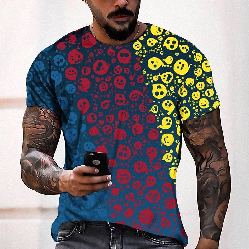 T-shirt Tee T-shirt 3D Imprimer graphique col rond décontracté quotidien quotidien 3D imprimé à manches courtes Haut de la mode Cool Confortable