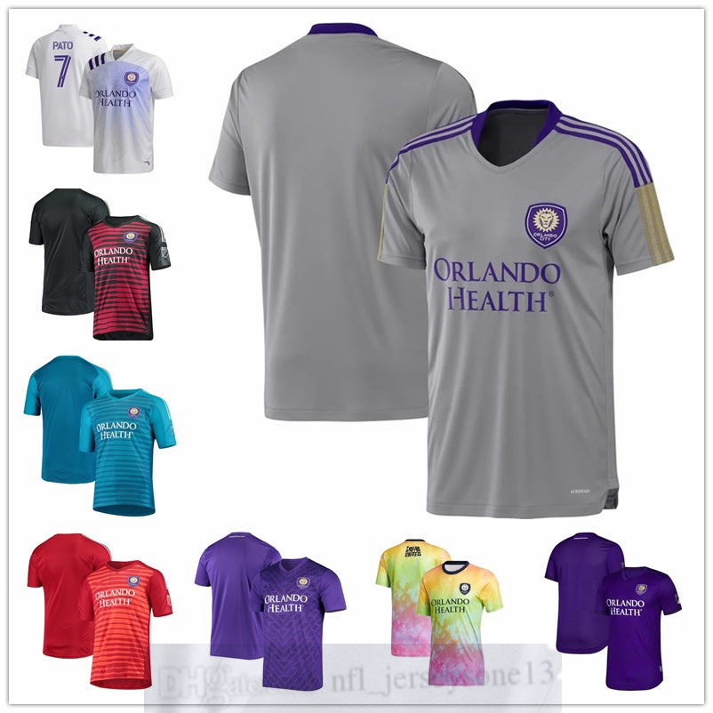 

Custom Orlando Mens women youth City SC 7 Alexandre Pato 2 Ruan Teixeira 6 Robin Jansson White blue purple 2020 Heart and Sol Replica Player Jersey, Black