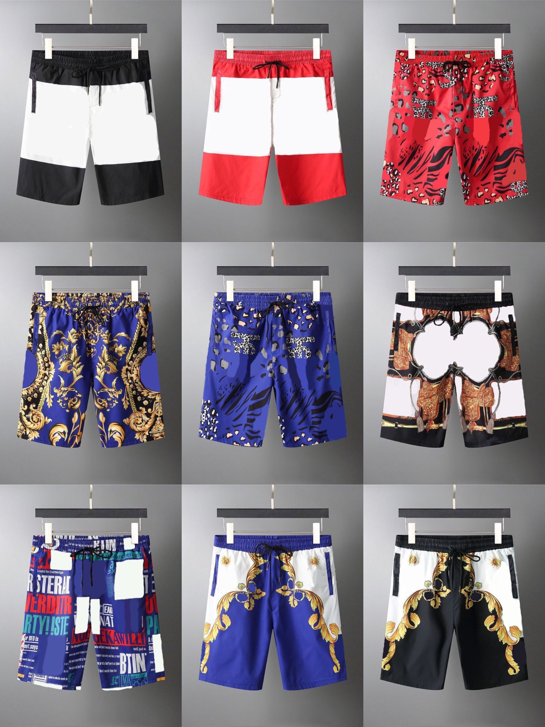 

2021 Summer fashion mens Shorts jogging boxer seaside 3D printing Active designer outdoor leisure sports womens swimming beach pants, White;black